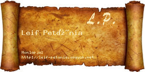 Leif Petúnia névjegykártya